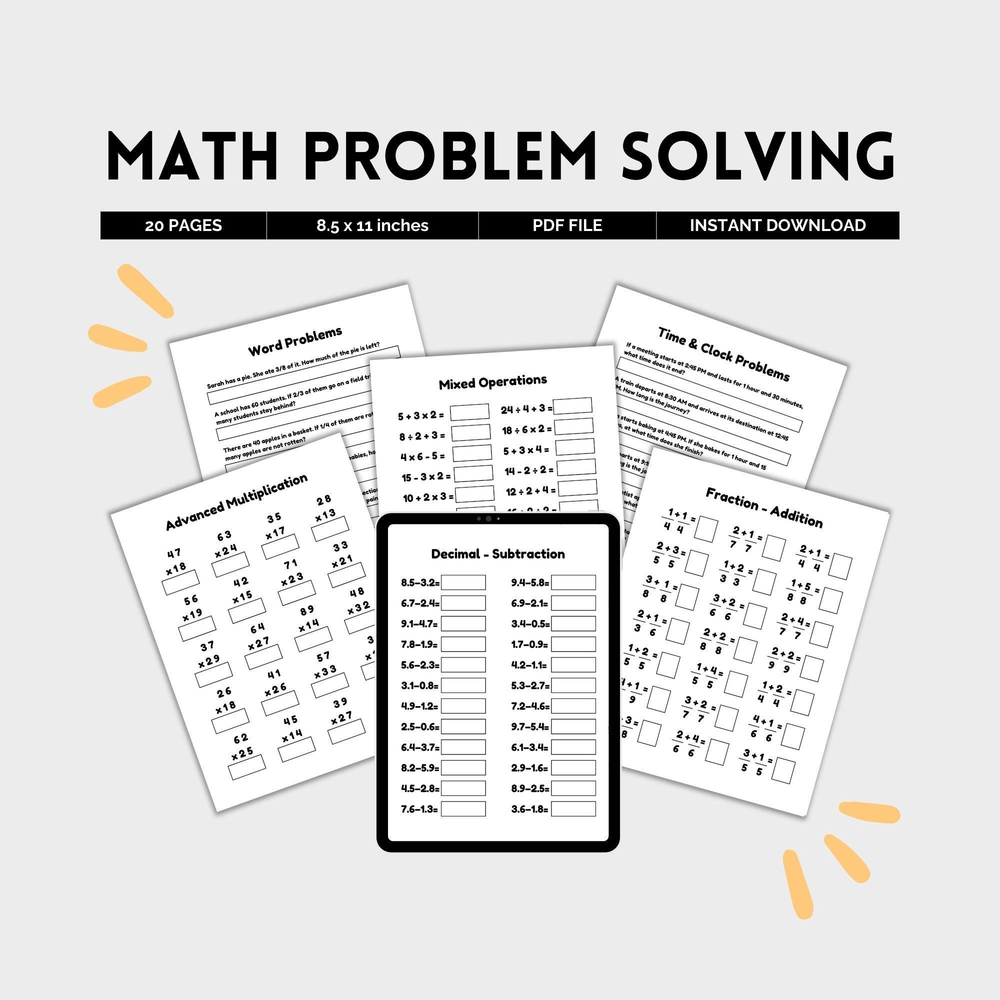 Math Problem Solving, Math Worksheets, Math Activities, Classroom ...