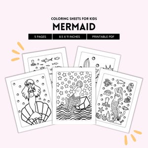 Mermaid Coloring, Coloring Pages, Coloring Book, Fantasy Coloring, Cute Mermaid, Sea Creators, Mermaid Pages Ocean Theme Kids Coloring Pages
