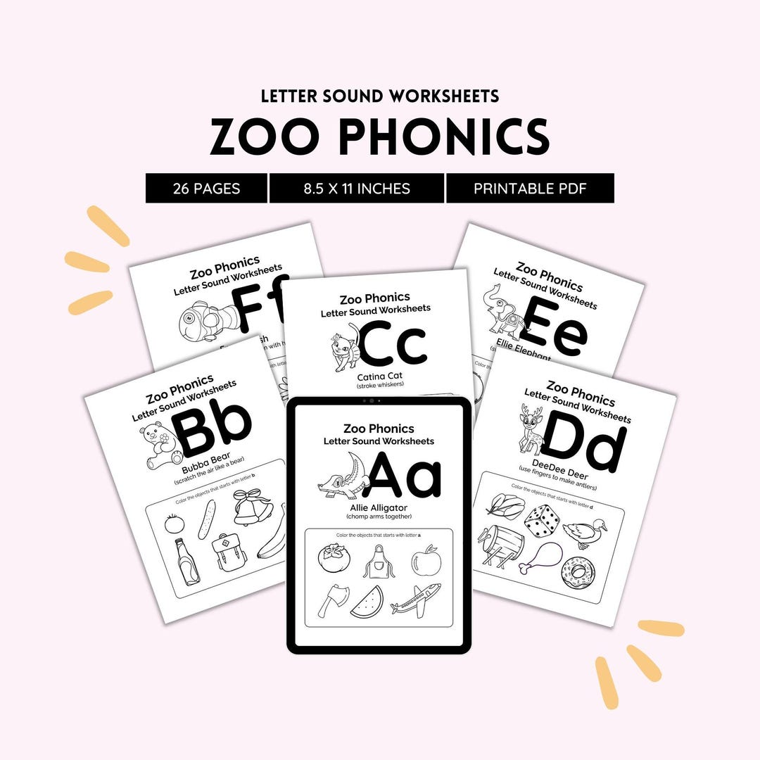 Zoo Phonics Alphabet Letter Sounds | Color PDF | A–Z Worksheets ...