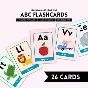 ABC Flashcards, Alphabet Flashcards, Alphabet Cards, Printable Flashcards, ABC Cards, Flashcards For Kids, Homeschool Resources PDF Download
