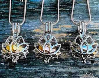 Custom Lotus Cremation Necklace, Personalized Memorial Urn Locket Necklace, Ashes Jewelry for Women, Pet Loss, Baby Keepsake, Memory Gifts