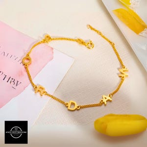 Pulsera personalizada con nombre inicial, pulsera de plata de ley personalizada para mujer, joyería delicada de oro de 18 quilates, regalos para ella, mamá, esposa, dama de honor