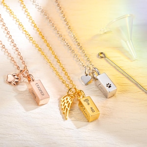 Custom Tiny Urn Necklace, Personalized Cremation Urn Jewelry, Ashes Memorial Keepsake Pendant, Gifts for Women, Pet Loss, Mom, Wife, Grandma