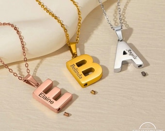 Custom Initial Name Urn Necklace, Personalized Memorial Ashes Cremation Pendant, Thoughtful Pet Loss Remembrance Sympathy Family Holder