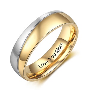 Customized Name Engraving Wedding Engagement Rings for Men Women, Personalized Couple Rings with Zirconia, Anniversary Gift for Husband Wife zdjęcie 2