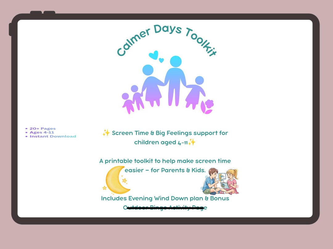 Calmer Days Screen Time Toolkit | Emotional Regulation Printable for ...