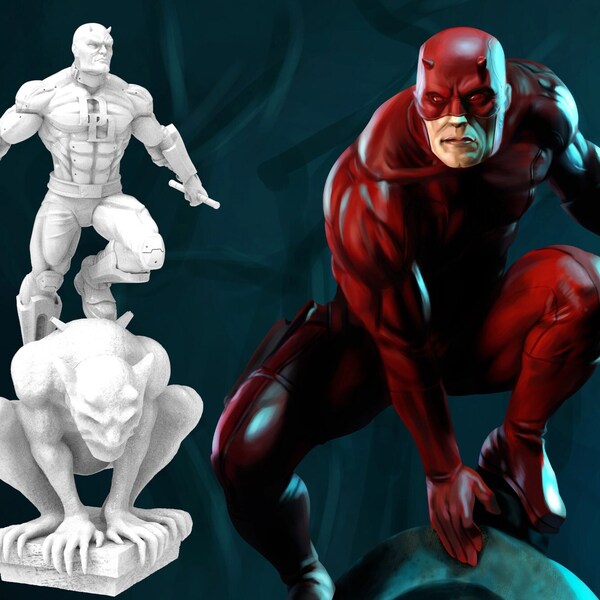 Marvel - Daredevil STL File, 3D Digital Printing STL File for 3D Printers, Movie Characters, Games, Figures, Diorama 3D