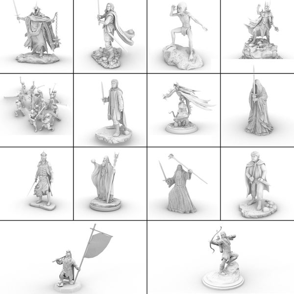 Lord Of The Rings(LOTR) Premium Bundle 3D Printer Files I 3D STL Files | Lord Of The Rings 3D STL File | 14 Lotr Model(figures) in a Pack