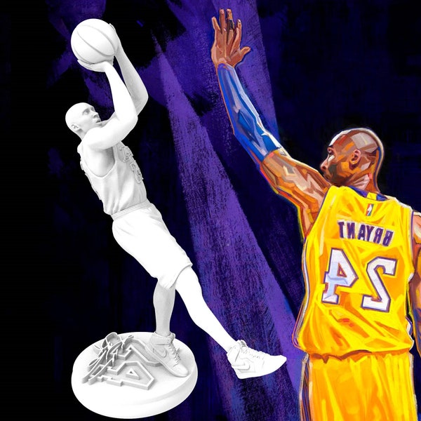 Basket-ball, fichier STL, fichier STL d'impression numérique 3D pour imprimantes 3D, personnages de films, jeux, figurines, diorama 3D, NBA Kobe Bryant