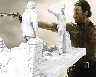 Fichier STL The Walking Dead, fichier STL d'impression numérique 3D pour imprimantes 3D, personnages de films, jeux, figurines, diorama 3D Rick Grimes