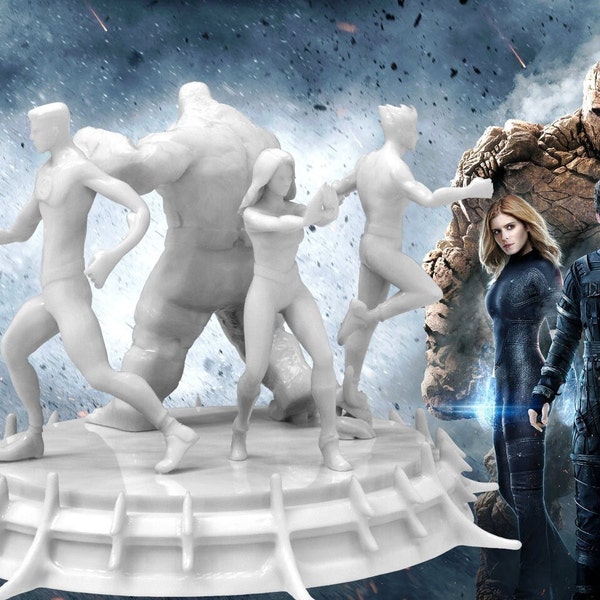 Fantastic Four 4 Diorama Set Pack Marvel Avengers Comic Super Hero STL File Movie Figure Printer Gift Lover Game Custom Action 3d model