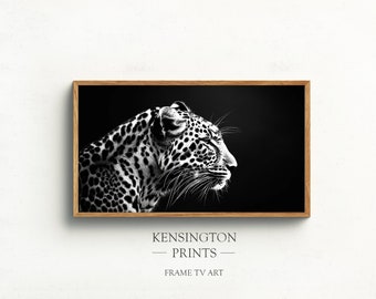 Leopard Samsung Frame TV Art: Black and White Wildlife (Digital Download)