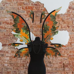 Forest leaf fairy wings costume, Woodland elf wings