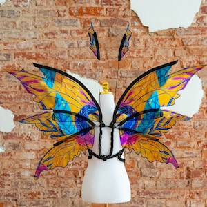 Colorful fairy wings costume, Elf wings, Butterfly wings, Cosplay costume