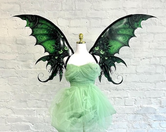 Grüne Fee Flügel Kostüm: Halloween Cosplay Fursuit