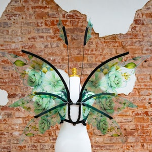 Floral Fairy Wings Costume: Iridescent Elf Cosplay, Photography Prop