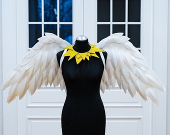 White angel wings costume, Small size  for  adults and kids