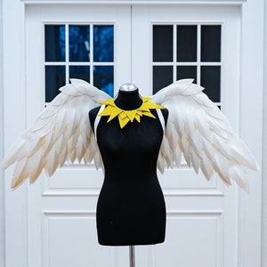 White angel wings costume, Small size  for  adults and kids