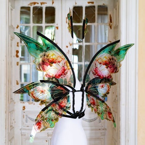 Floral Fairy Wings Costume: Iridescent Elf Cosplay, Photography Prop