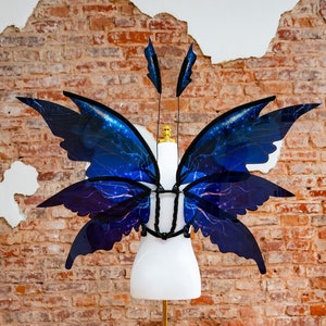 Blue fairy wings costume, Elf wings, Butterfly wings, Cosplay costume