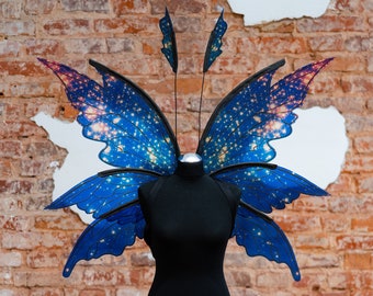 Blue fairy wings costume, Transparent wings, Elf wings, Cosplay costume