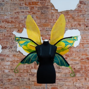 Yellow Green Fairy Wings Costume: Cosplay Elf Wings