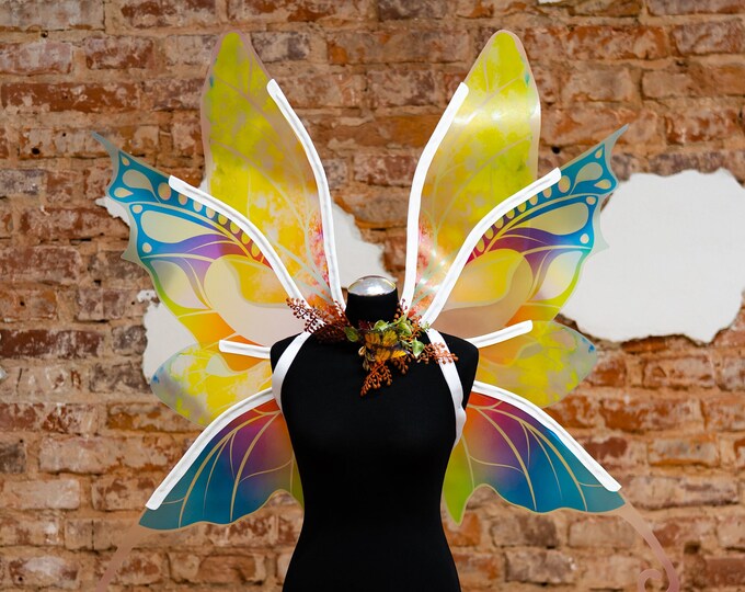Blue Glitter Fairy Wings Costume Accessory