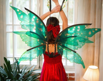 Iridescent Green Fairy Wings for Adults – Cosplay Halloween Costume