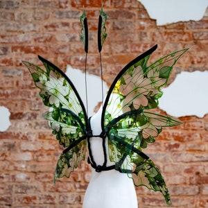 Fairy wings costume, Flowers forest leaves, Elf wings, Halloween, Photography prop, Cosplay costume