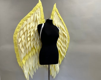 Adam wings, Cosplay costume, Hazbin hotel, Yellow and light yellow angel wings costume, Halloween costume