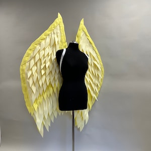 Yellow Angel Wings Costume: Hazbin Hotel Cosplay, Halloween Decor
