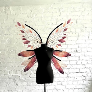 Red Woodland Fairy Wings, gotische vleugels, elfenvleugels, vlindervleugels, Halloweenkostuum