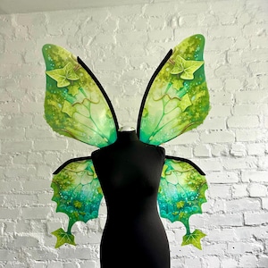 Green Fairy Wings, Forest fairy, Festival costume,  Elf wings, Butterfly wings, Halloween costume