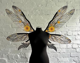 Alas de hada negras, Alas de hada oscuras, Disfraz de hada, Alas de elfo, Alas de mariposa, Disfraz de Halloween