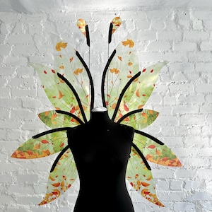 Wild fairy wings costume, Forest fairy wings with leaf for adult