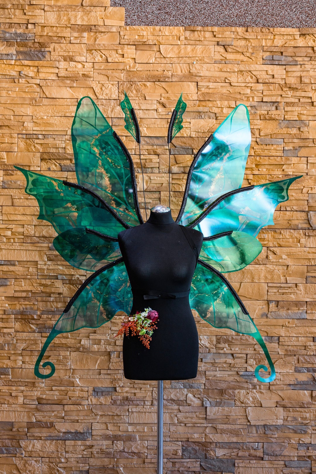 Green Fairy Wings Costume V3.12, Transparent Wings, Elf Wings, Cosplay