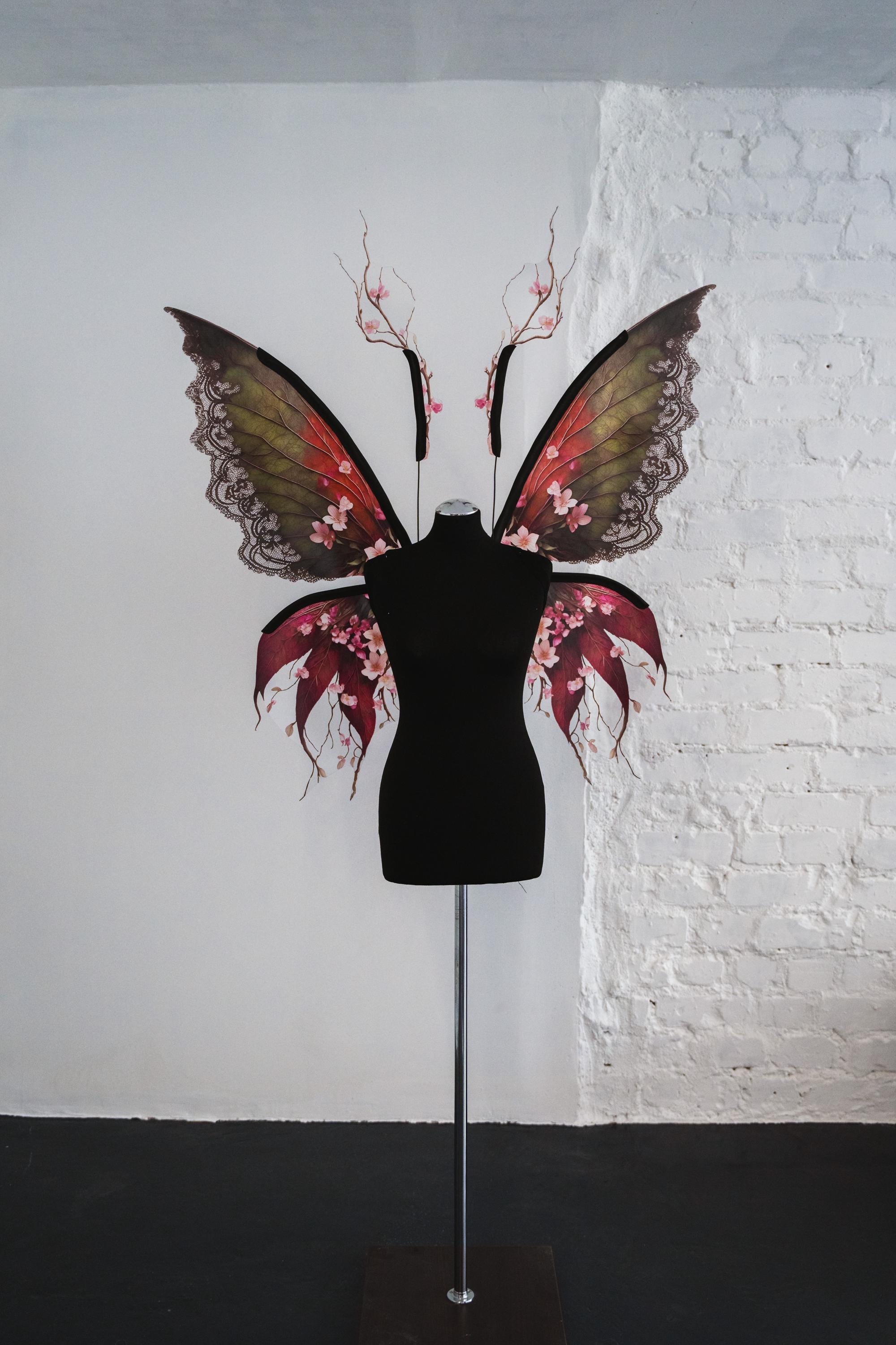 PeterStone: Dark Wings Fairy Silver Neck Gothic Dark Fairy Wings 
