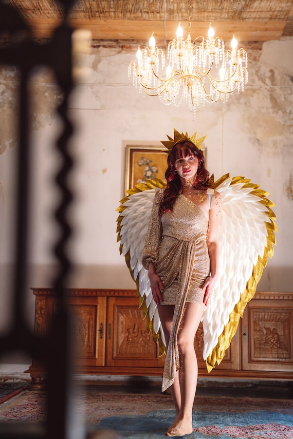 White, Gold Angel Wings Costume, Christmas Decor, Wedding Wings, Cosplay Costume - Etsy White, Gold Angel Wings Costume, Christmas Decor, Wedding Wings, Cosplay Costume - Etsy
