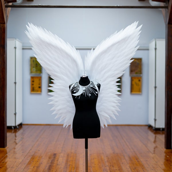 White angel Wings costum Accesorios de fotografía, Disfraces cosplay y Alas articuladas