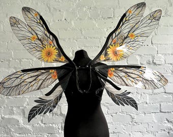 Black Fairy Wings, Dark Fairy Wings, Fairy Costume, Elf Wings