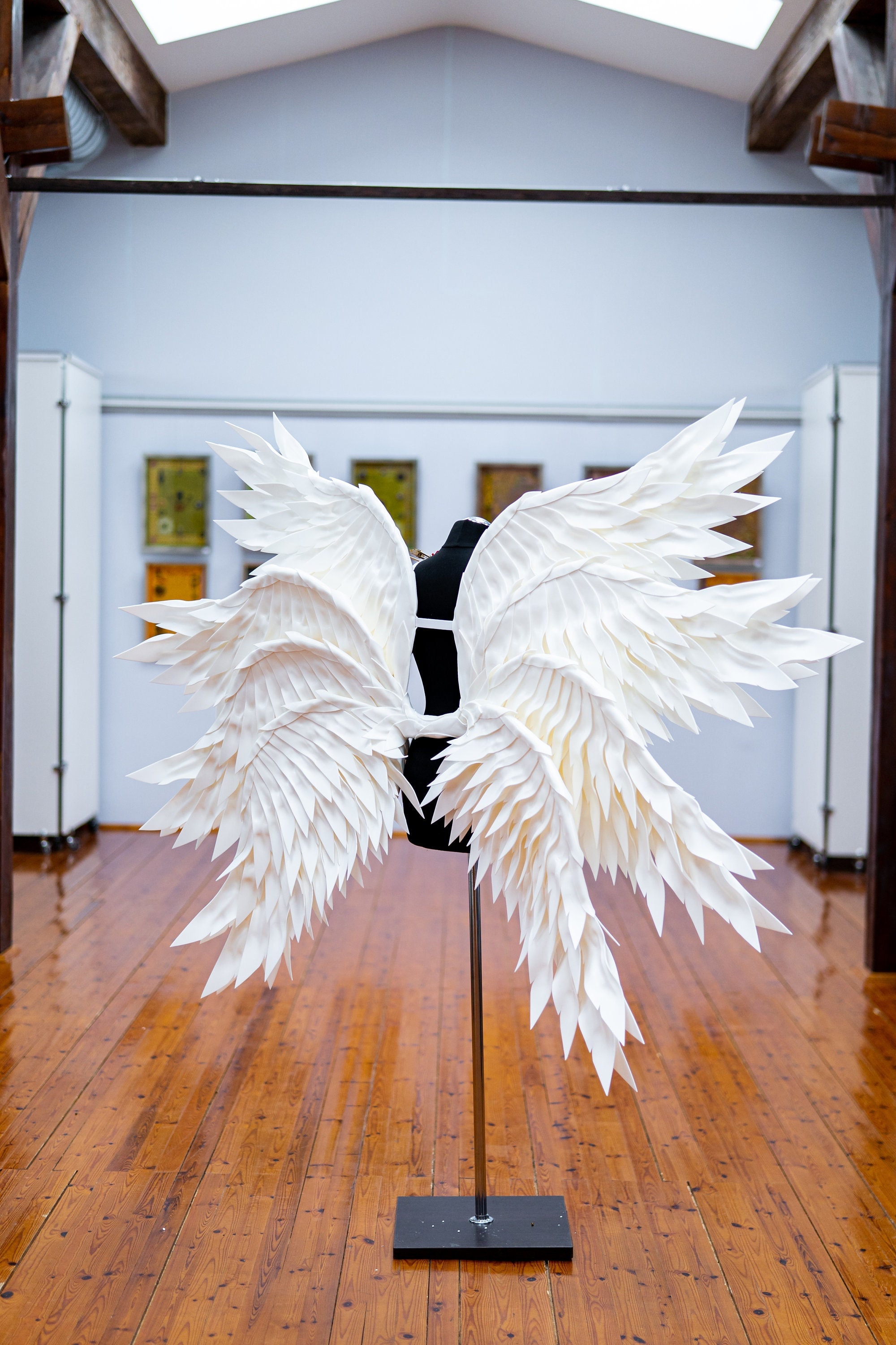 White Angel Wings Costume: Articulated Cosplay Prop, Halloween