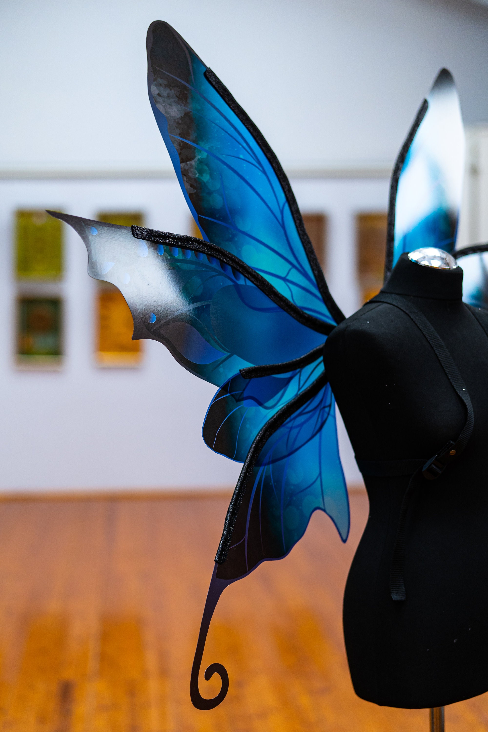 GALPADA Ailes De Fée Et D'ange En Chiffon Bleu – Accessoire Cosplay Léger Pour Enfants Et Adultes (60 X 48 Cm)