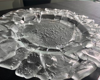 Eco-Fusion: Handcrafted Art Glass Plate from Recycled Materials