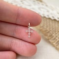 Solid Gold Diamond Cross Pendant, 14K Tiny Gold Cross Necklace Charm, 9K Gold Religious Pendant, Minimalist Christian Jewelry Gift for Her
