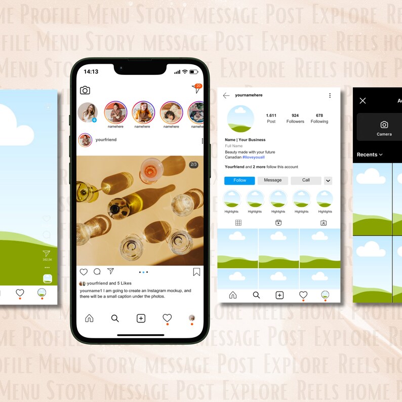 Instagram Mockup Template Editable Instagram Profile Mock-up Instagram ...