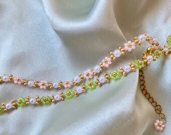 Parel bloemenarmband, Pearl daisy bracelet