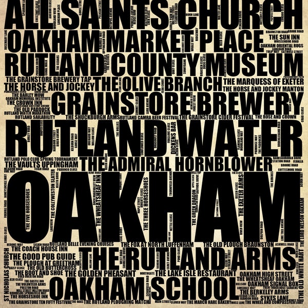 Oakham Landmarks & Culture: Premium Typographic Art Print