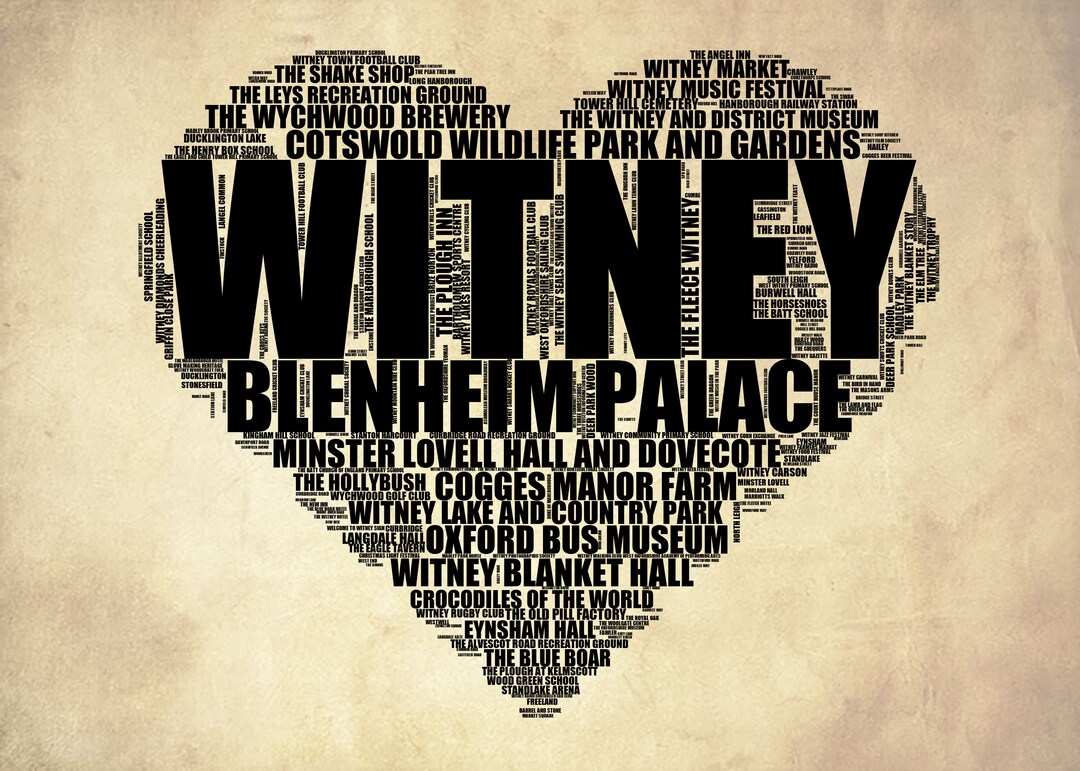 Witney Landmarks & Culture: Premium Typographic Art Print - Etsy