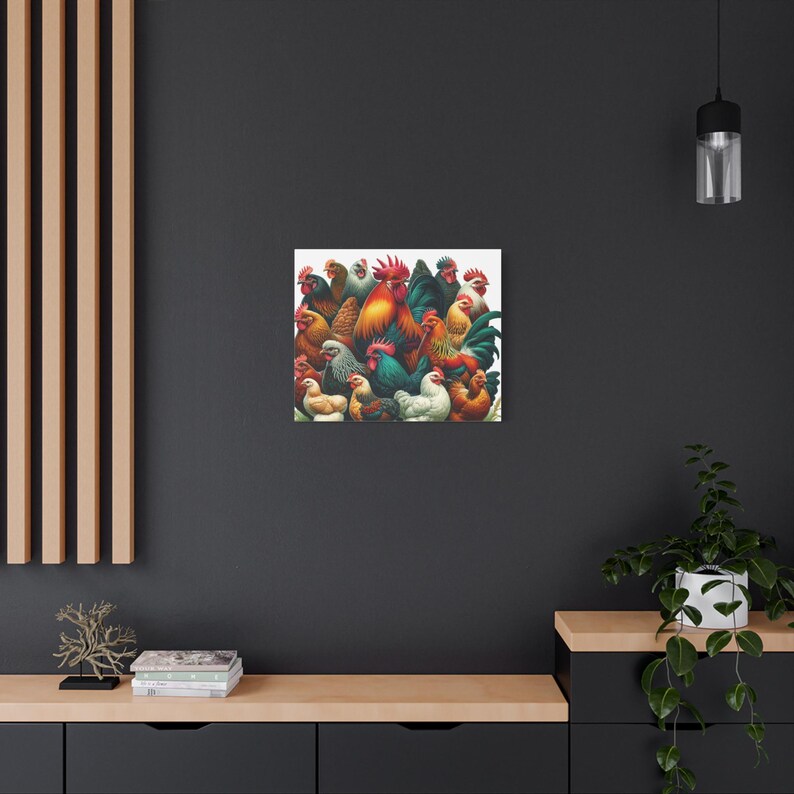 Chicken Canvas Wall Art, Ranch Chicken Farm Art, Rustic Home Wall Decor ...
