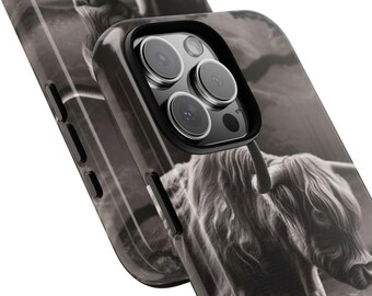 Highland Cow Phone Case, Tough Cases, Rustic Chic, Animal Lover Gift, Farmhouse Aesthetic, Iphone Mag-Safe Cases, Samsung and Google Pixel